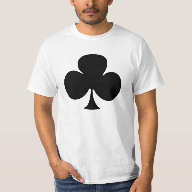 T-Shirt, Black Club, Playing Card Symbol T-Shirt (Front)