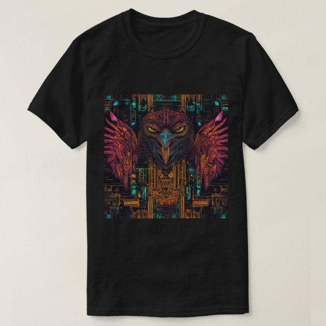T-Shirt, Black, Hawk Face T-Shirt (Design Front)