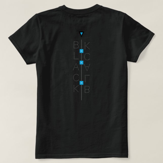 T-Shirt black point blue (Design Back)