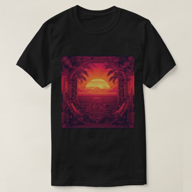 T-Shirt, Black, Sunset T-Shirt (Design Front)