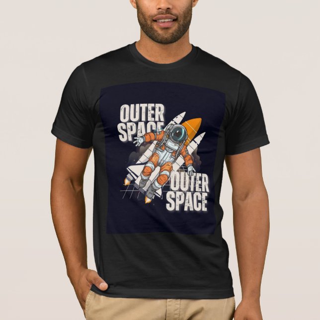 T-Shirt Black with a space design  (Front)
