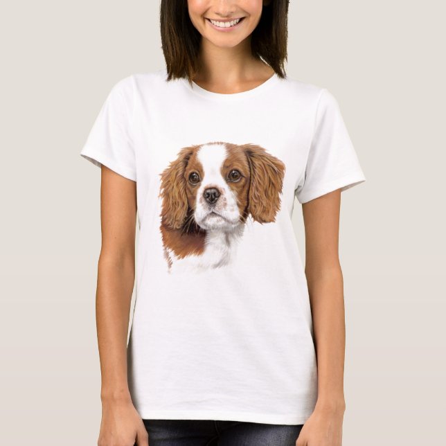 T Shirt : Blenheim Cavalier king charles spaniel (Front)