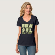 T-shirt Brasil em Flores