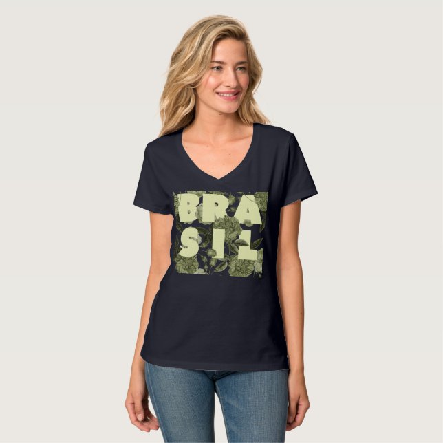 T-shirt Brasil em Flores (Front Full)