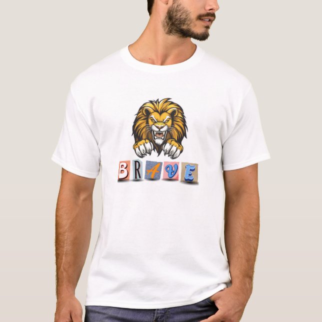 T-Shirt brave lion print  (Front)
