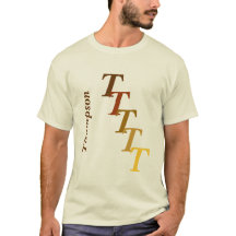 T-Shirt - Brown Name and Staggered Initials