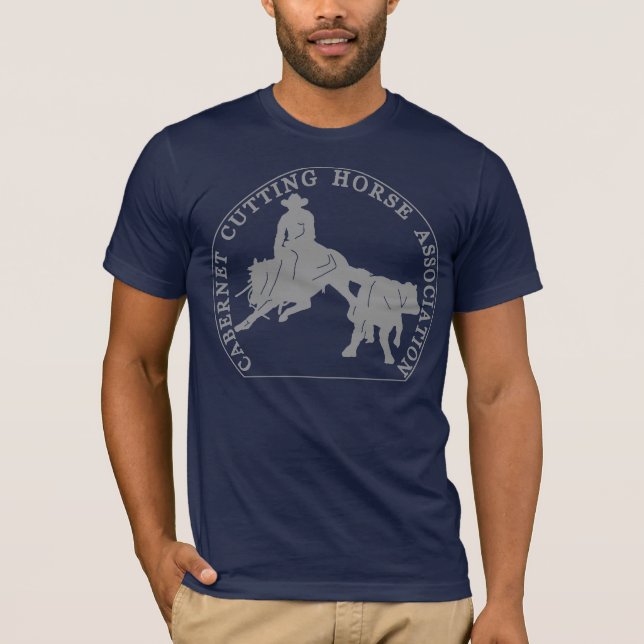 T-Shirt Cabernet CHA American Bleu Logo Gris (Front)