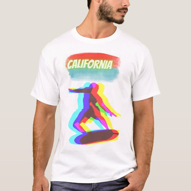 T-shirt california, cooler surfer (Front)