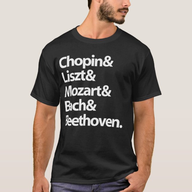 T-shirt : Chopin, Mozart, Litz, Bethoven (Front)