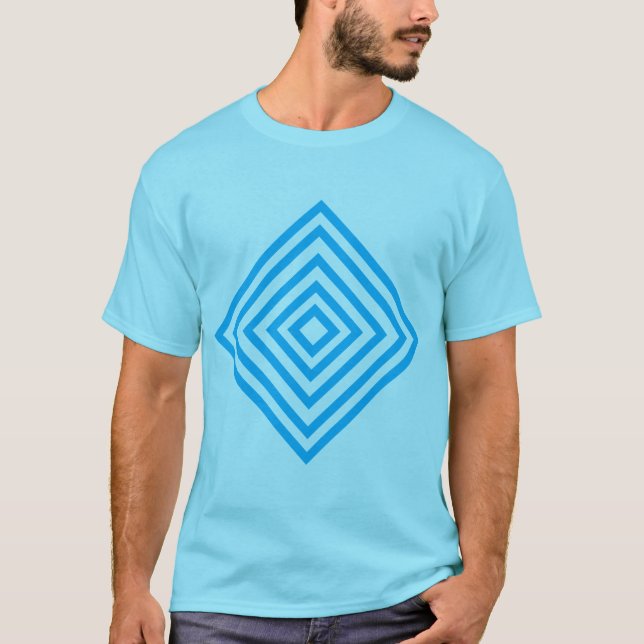 T-shirt - Concentric Aqua Diamond Shapes (Front)