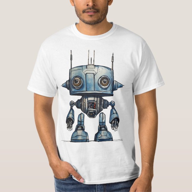 T-Shirt  Cosmic Whimsy: sci fi robot design (Front)