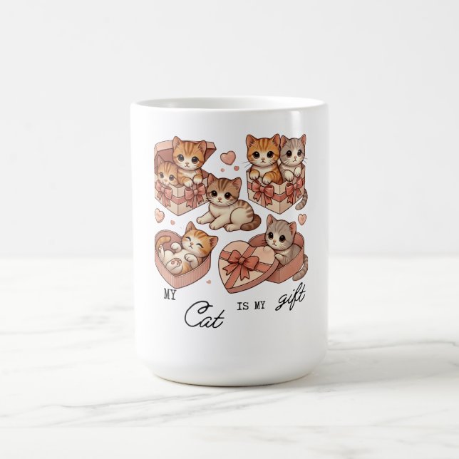 T-Shirt cute gift cat Coffee Mug (Center)