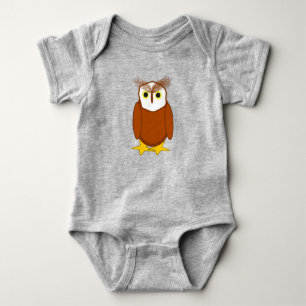 T-shirt - Cute Owl Character Baby Bodysuit
