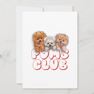 T-Shirt, Cute Pomeranian Puppy, Poms Club Holiday Card