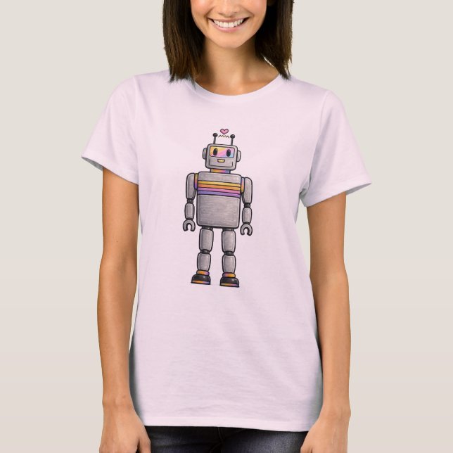 T-Shirt Damen mit Roboter (Front)