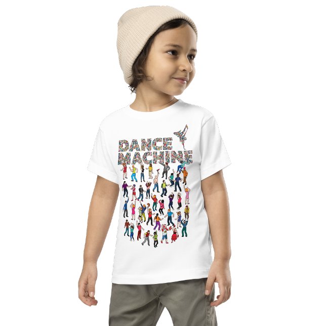 T-Shirt Dance Machine Colourful People Illustratio (White)
