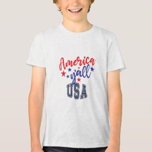 T-shirt design of Amercia yall Tri-Blend Shirt