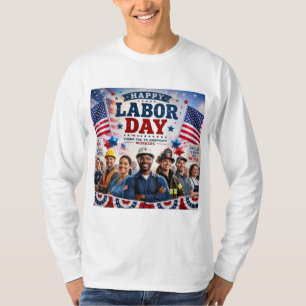 T-shirt design of happy labour day