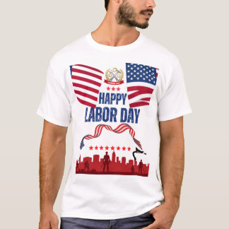 T-shirt design of happy labour day