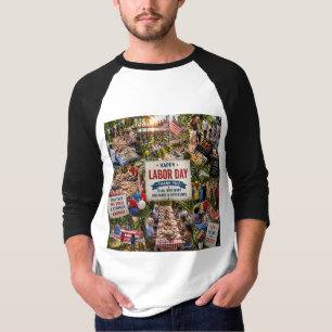 T-shirt design of happy labour day