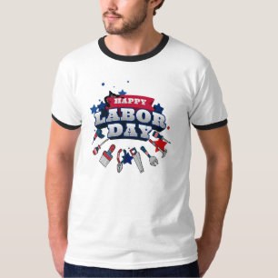 T-shirt design of happy labour day