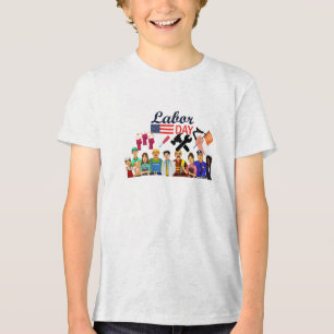 T-shirt design of labour day Tri-Blend shirt