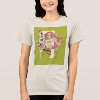 T-Shirt design with pretty girl  Tri-Blend Shirt