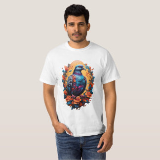 T-shirt design with the pigeon