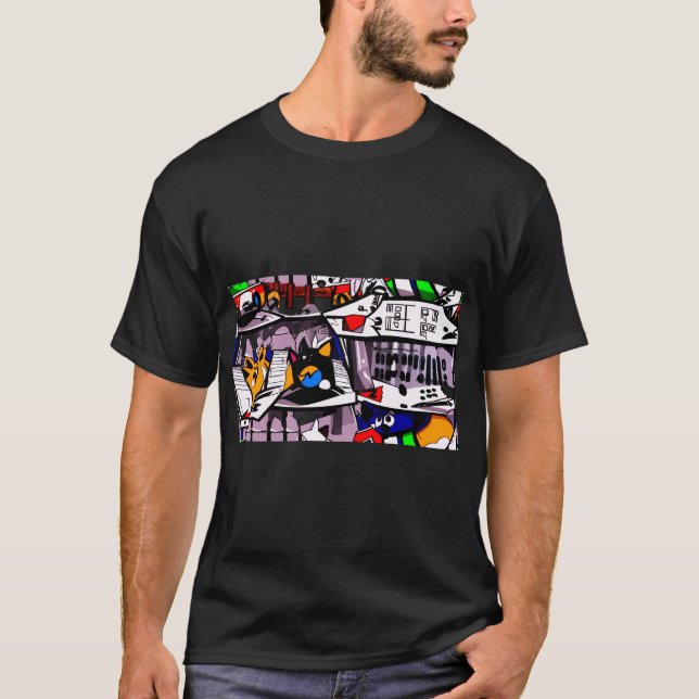 T-shirt designs featuring cartoon images (Front)