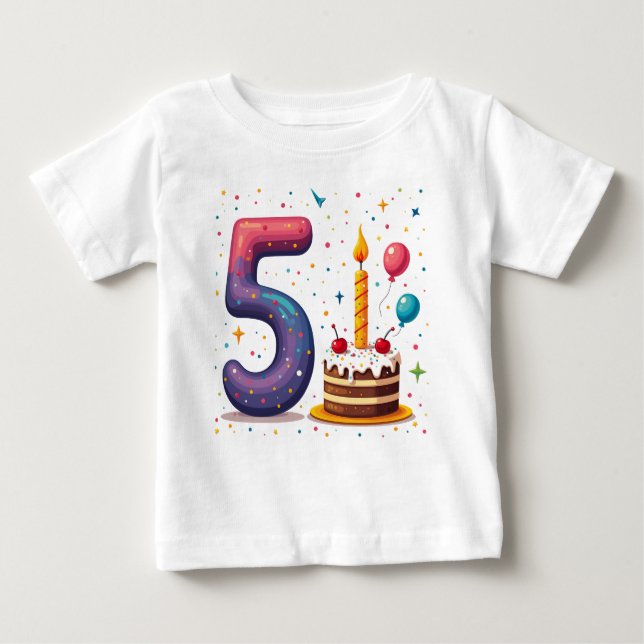 T-shirt designs for a Five-year-old's birthday (Front)