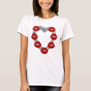 T-Shirt Diamond Heart With Kisses