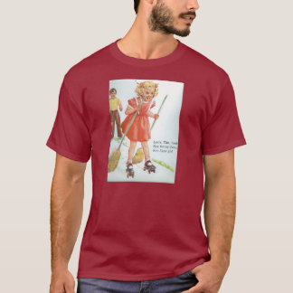 T-Shirt Dick And Jane Roller Skates 1950s NICE!