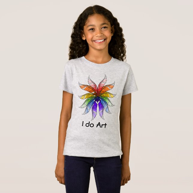 T-Shirt - Feather Colour Wheel and Text (Front Full)