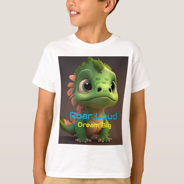 T-SHIRT FOR KIDS, DINO DESIGN  (Front)