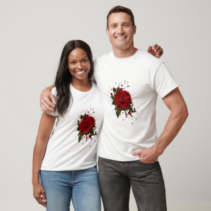 T shirt for lovers red roses