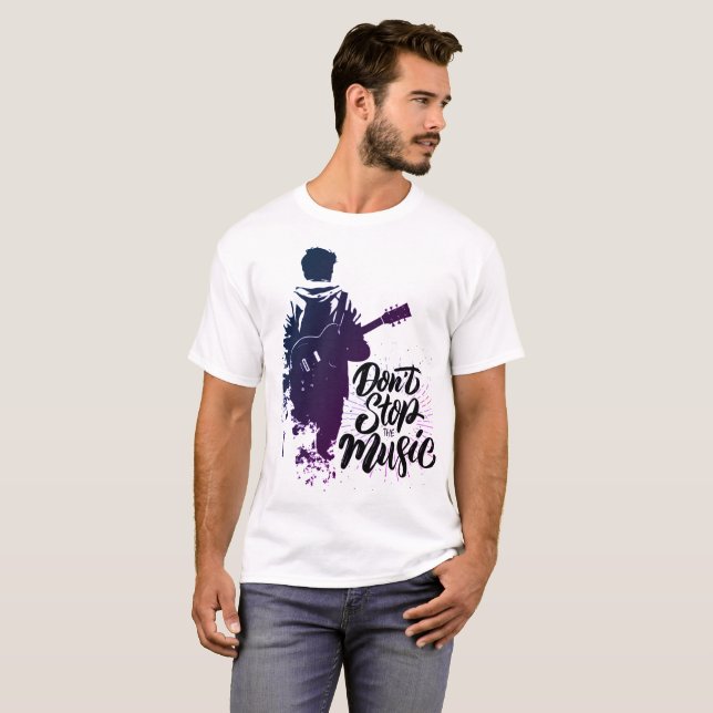 T-Shirt for Men inspiration music electric guitar (Front Full)