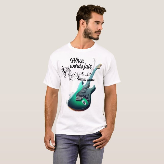 T-Shirt for Men inspiration music electric guitar (Front Full)