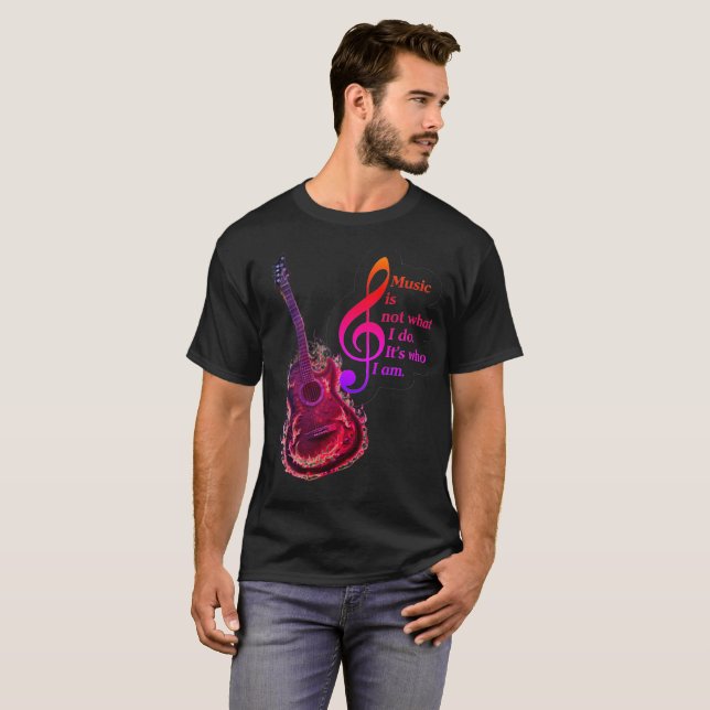 T-Shirt for Men inspiration music electric guitar (Front Full)