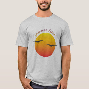 T-Shirt for men Summer Time Sunset Birds T-Shirt