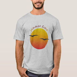 T-Shirt for men Summer Time Sunset Birds T-Shirt