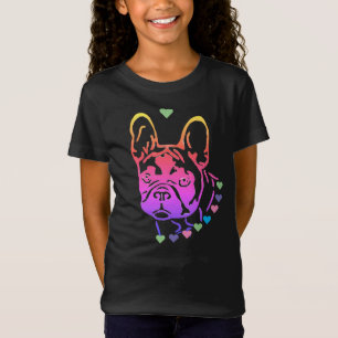 T-Shirt französische Bulldogge mit Herzen