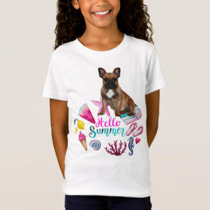 t-shirt french bulldogge hello summer