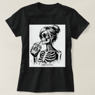 T-SHIRT FUNNY MAMAN SKELETON 