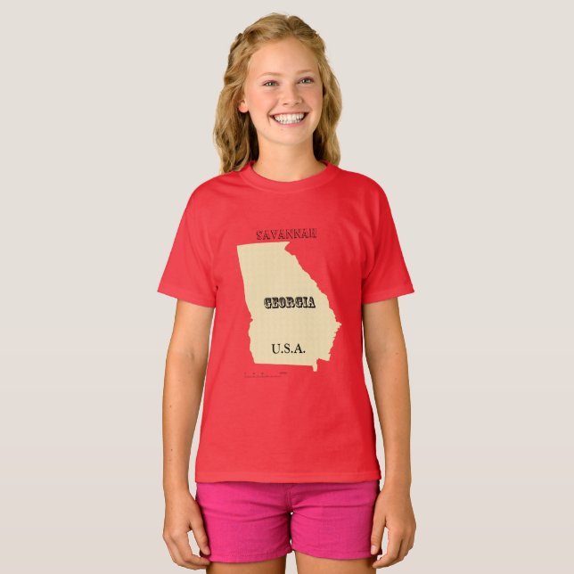 T-shirt - Georgia Map with City (Front Full)