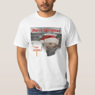 T-Shirt German Shepherd Santa Stop Here Sign