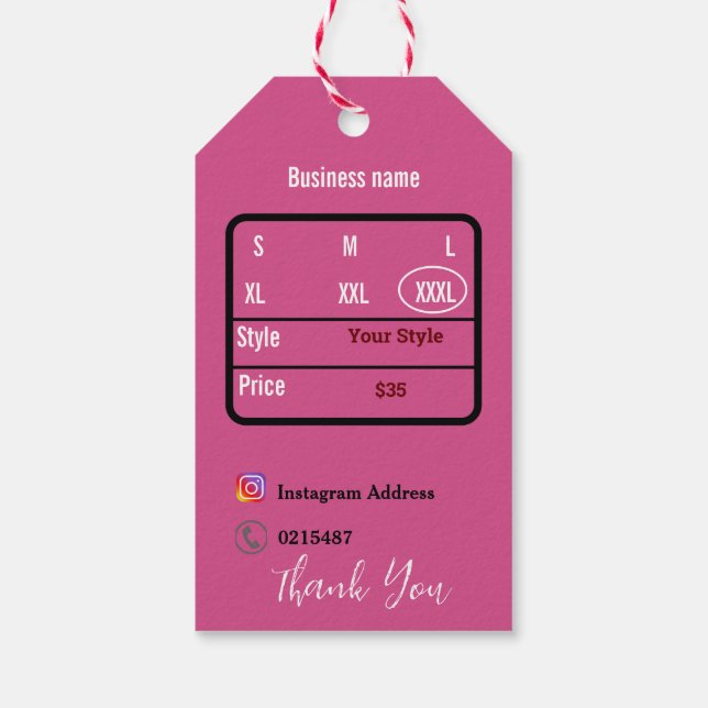 T shirt gift tags (Back)