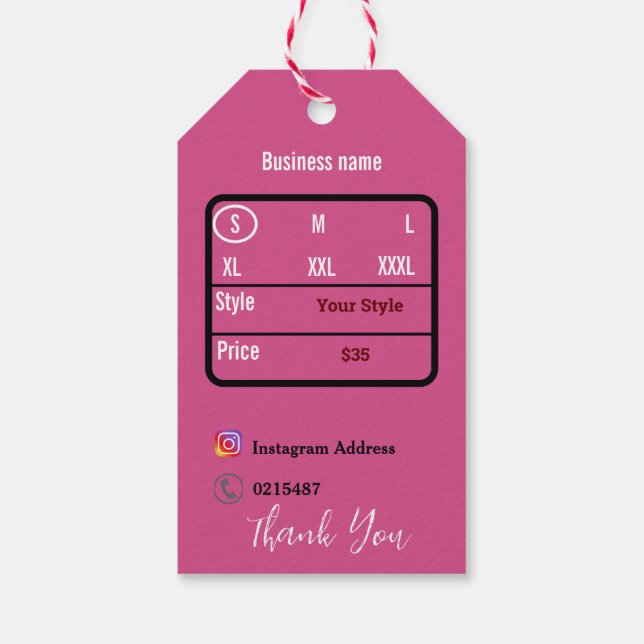 T shirt gift tags (Back)