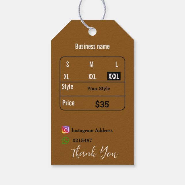 T shirt gift tags (Back)