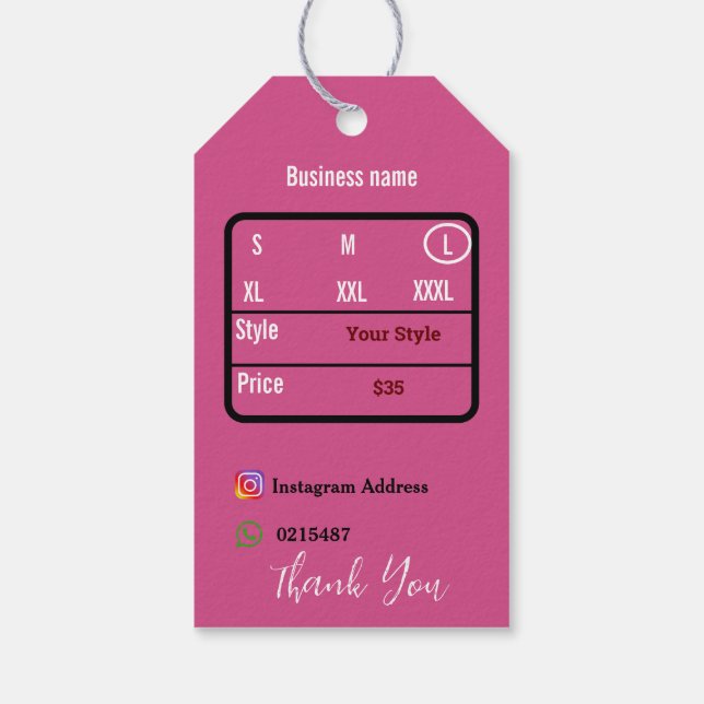 T shirt gift tags (Back)