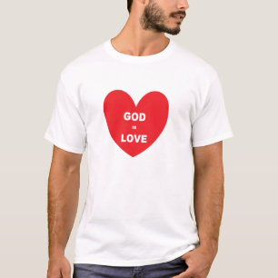T-shirt God Is Love Red Heart